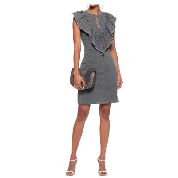 See By Chloe Midi Gray Dress Sz-36 Made in Portugal - Picture 1 of 8